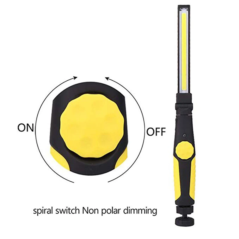 Светодиодный перезаряжаемый рабочий свет COB контрольная лампа с поворотным переключателем Поворотная Магнитная база Автомобильная ремонтная мастерская гаража аварийная