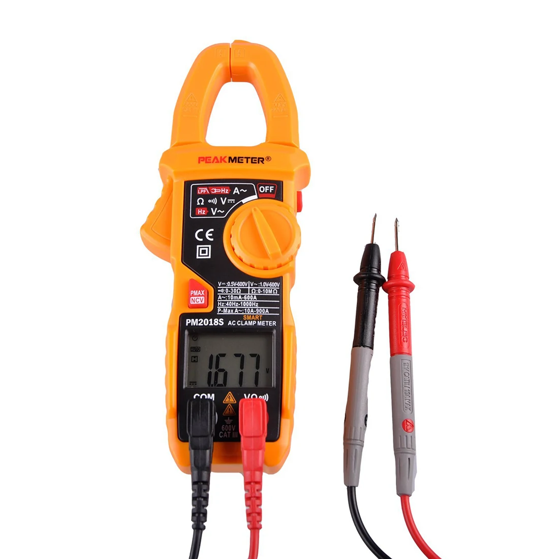 

PEAKMETER PM2018S Smart Digital AC Current Clamp Meter 6000 Counts Auto Scan LCD Multimeter Voltage Resistance Continuity Meas