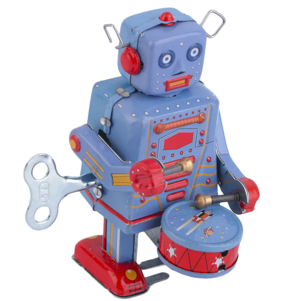 OCDAY Vintage Drumming Robot Metal Tin Clockwork Wind Up Tin Figure Toy Collectible Classic Toys For Boy Kids Christmas Gifts OCDAY Vintage Drumming Robot Metal Tin Clockwork Wind Up Tin Figure Toy Collectible Classic Toys For Boy Kids Christmas Gifts