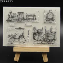 ZFPARTY Ретро поезд прозрачные силиконовые штампы для DIY Скрапбукинг/изготовление карт/декоративные листы