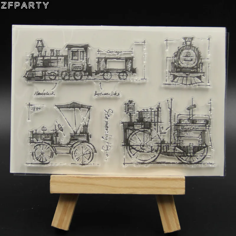 

ZFPARTY Retro Train Transparent Clear Silicone Stamps for DIY Scrapbooking/Card Making/Decorative sheets