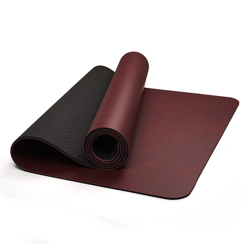 Деревянный коврик для йоги с принтом, коврик для фитнеса, утолщенный, Противоскользящий коврик для йоги, Искусственная резина изготовление на заказ