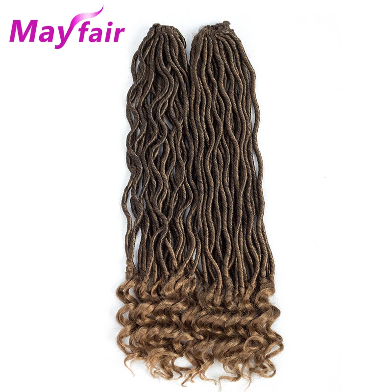 MAYFAIR 18 дюймов 2 пакеты богиня Locs волос 70 г/упак. богиня искусственная Locs вьющиеся крючком волос Синтетический ломбер плетение волос