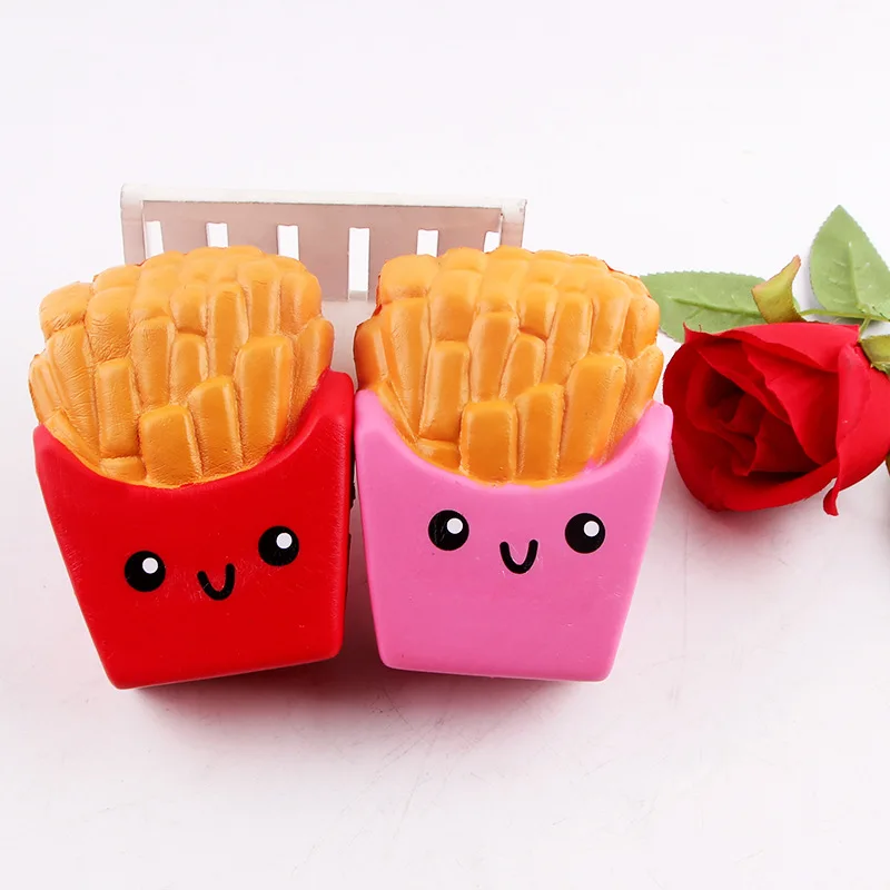 Squishy Toys Jumbo French Fries Elastic PU Stress Relief AntiStress Squishy Squeeze Toys Scented Poke it