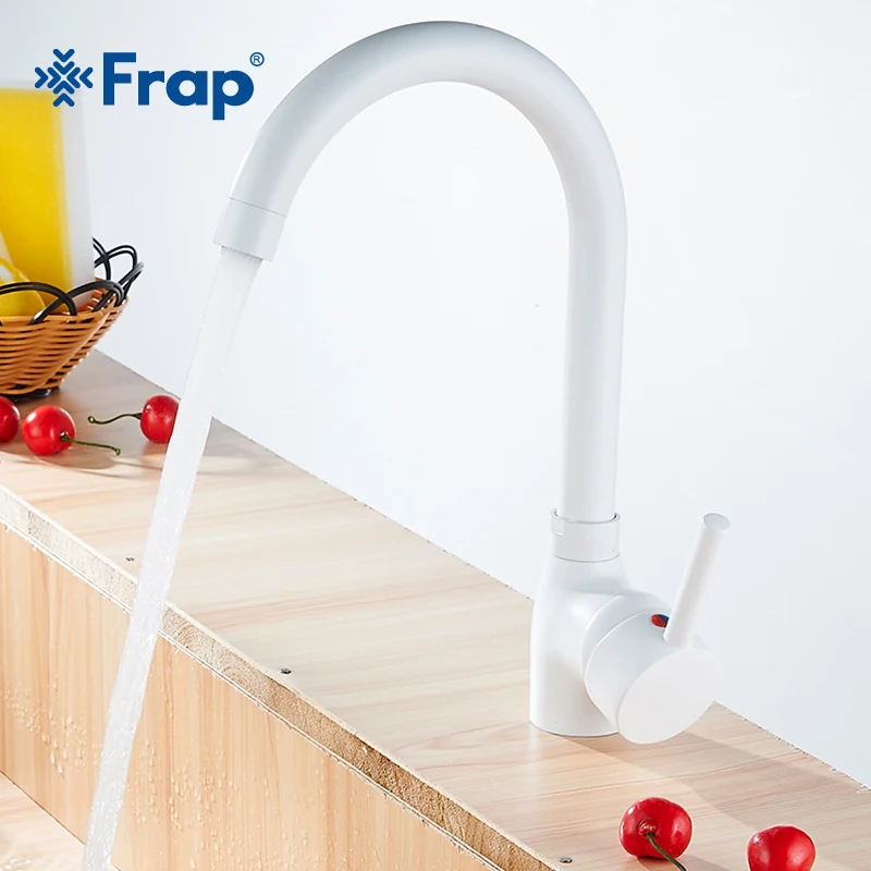 Frap медный кухонный кран 360 градусов Белый Высокий Mezcladoras Para Cocina смеситель для