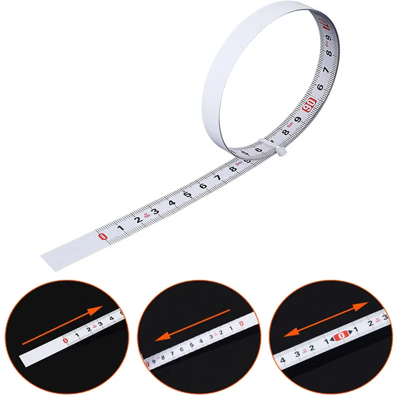 

For Miter Saw Track Chute Tape Measure Self Adhesive Backing Metric Steel Scale Ruler 1M 2M Woodworking Tools