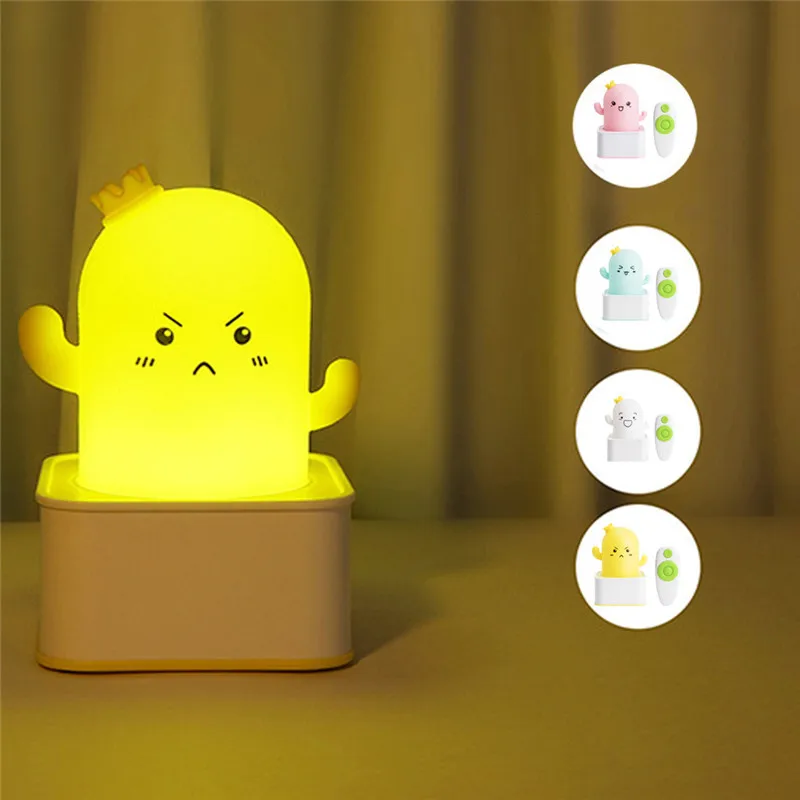 

NEWKBO Night light Cute cactus USB silicone LED night light lamp with remote control desk lamp for bedroom living room lighting