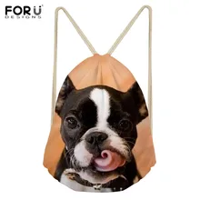 FORUDESIGNS/Для женщин спортивная сумка-мешок на шнурке милый Бостон-терьер печати Йога тренировочный спортивный мешок открытый тренажерный зал мешок