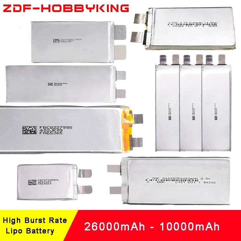 ZDF 3 7 V 2600mah 3400mah 4480mah 6000mah 8300mah 10000mah lipo батарея для diy вертолета самолета 2S 3S 4S 6S