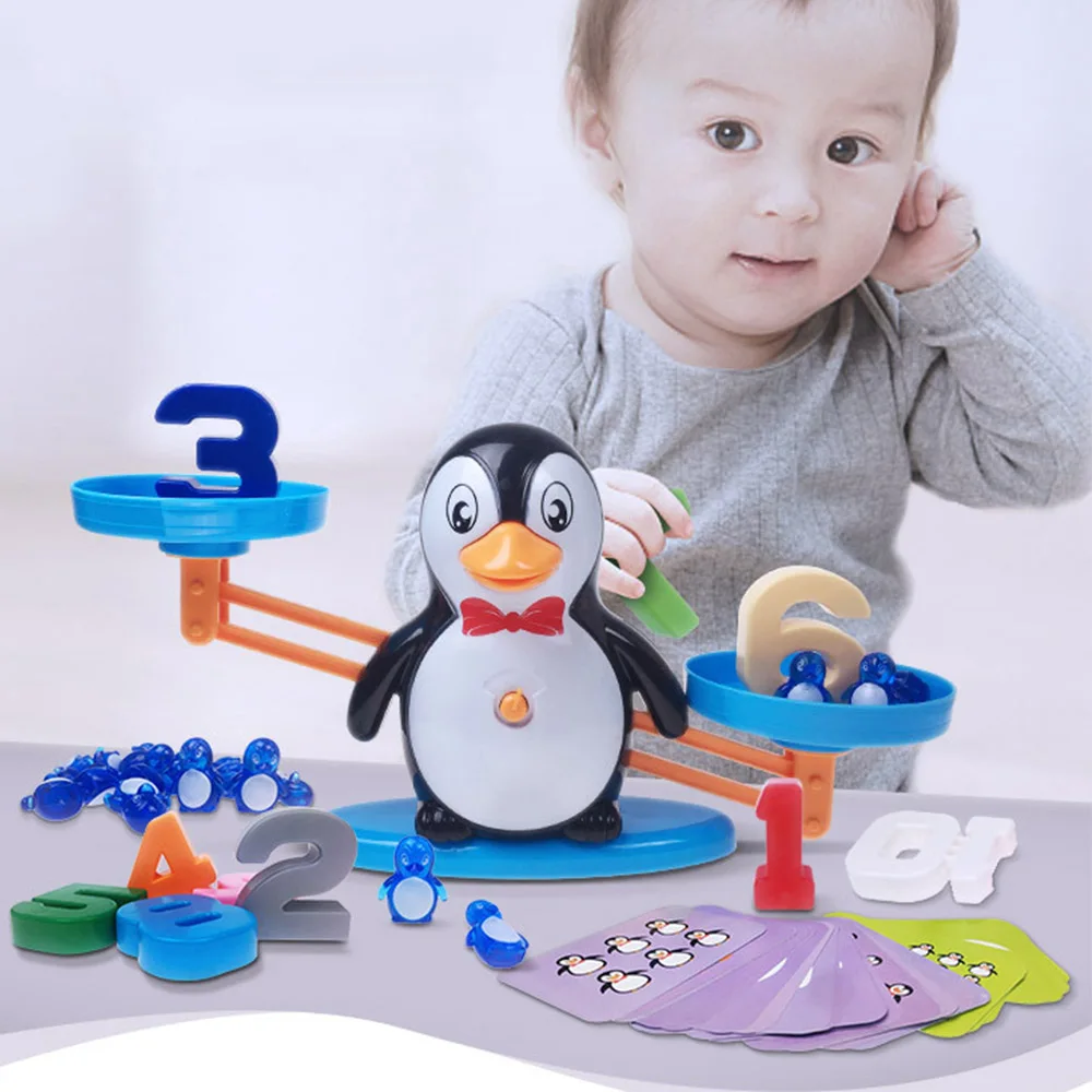 Number Balance Math Games Montessori Scale Toys For Kids 3 Year Olds Baby Toddler Penguin Early Educational Math Toy