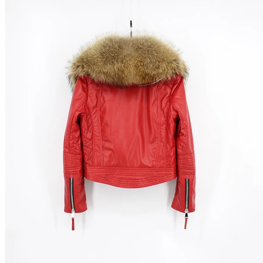 Куртка из натуральной овечьей кожи с большим меховым воротником, леопардовая расцветка, новинка, модная Высококачественная натуральная овчина, зимние короткие пальто