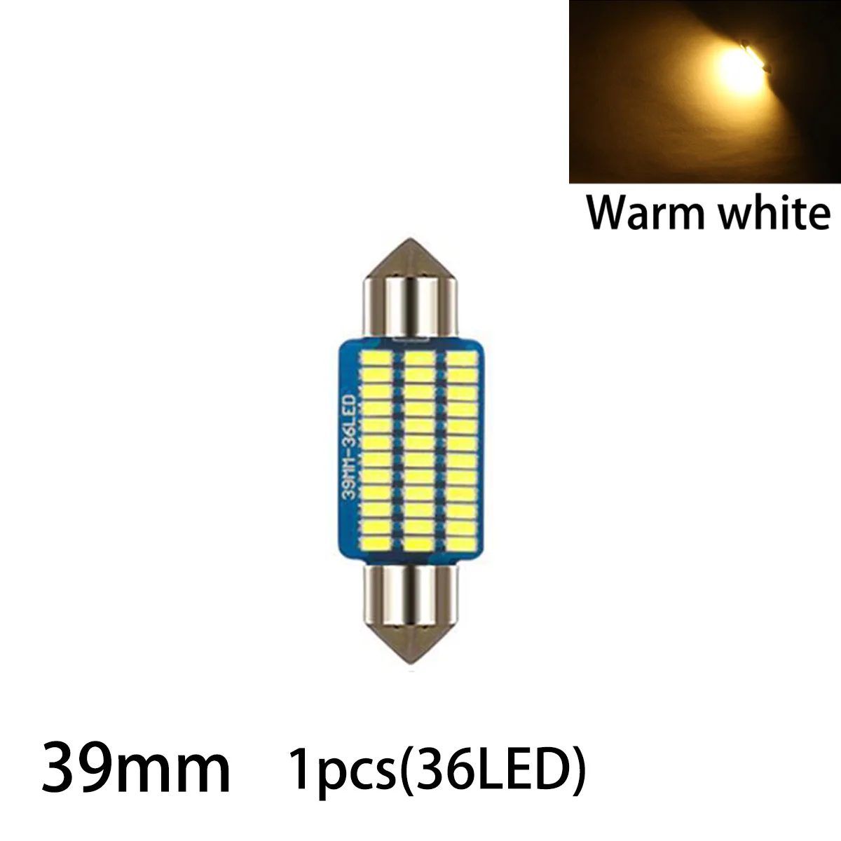 1 шт фестон без ошибок Canbus C5W C10W Авто интерьерная лампа 3014 SMD стильный светильник для автомобиля светодиодный фонарь Doom 31 мм 36 мм 39 мм 41 мм - Испускаемый цвет: 39mm36led warm white