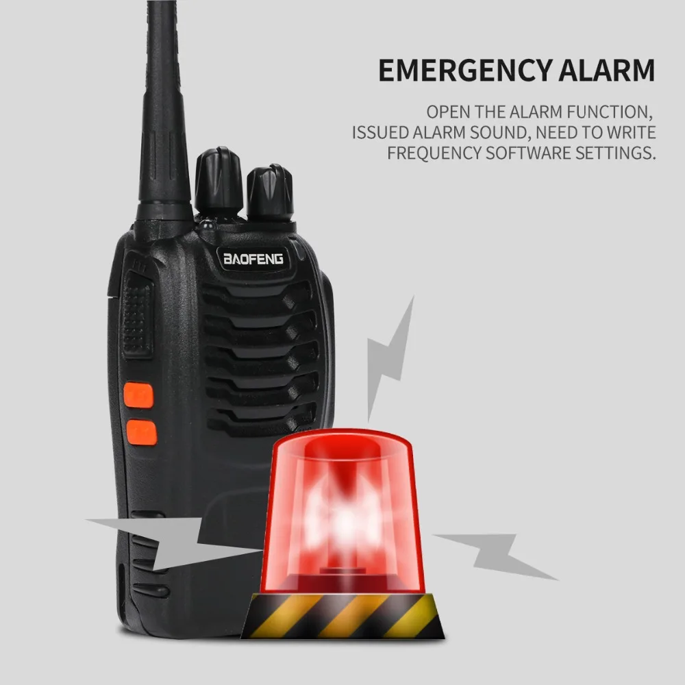 Rádio em Dois Portátil + Fone de Ouvido 400-470mhz de Longo Lote Baofeng Walkie Talkie Sentidos 888s 16ch Uhf Alcance Transceptor 4 Pçs - Bf-888s 6 Walkie-talkie