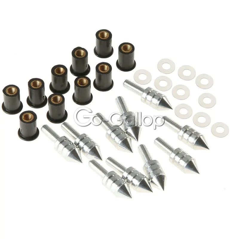 Motorcycle Windscreen Spike M5 Bolts Well Nuts For Suzuki GSXR 600 750 1000 Hayabusa/Honda CBR 600 954 1000 RR/YZF R1 R6 ZX6R