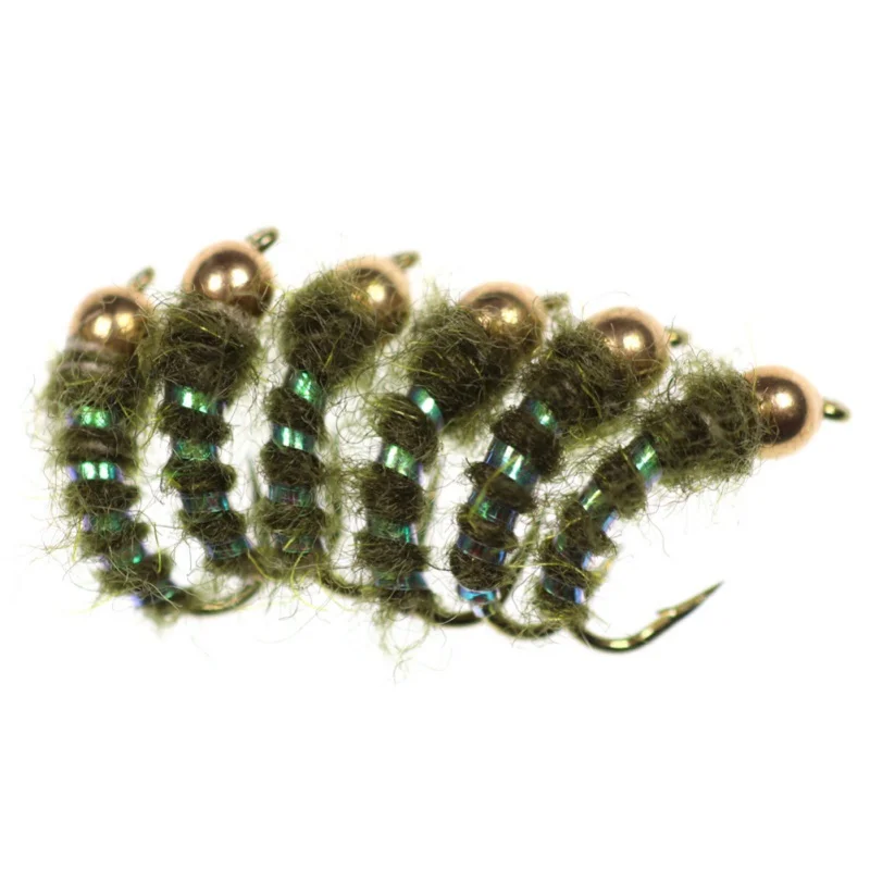 

6Pcs Fishing Baits Hooks Copper Beads Head Lure Tackle Tools Fishing Tackle Lifelike Fake Flies Trout Fly Fishing Fishing Lure
