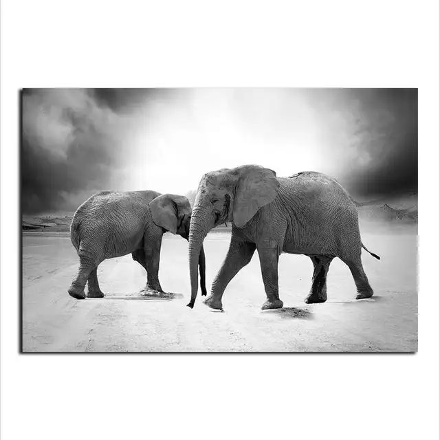 Elephant Paintings, Elephant Wall Decor Artwork Canvas Prints Wall Art