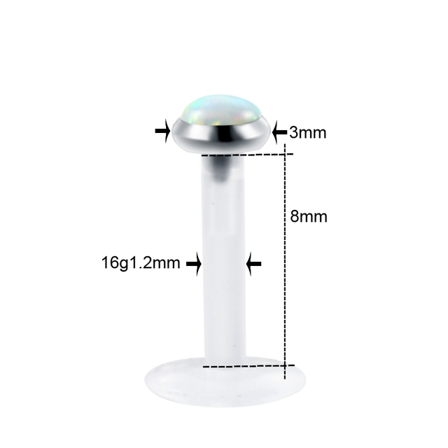 Opal Nose Septum Daith Tragus Cartliage Piercing Orelha Helix Lip Labret Ring Opal CBR Piercing Nose Screw Stud Ring Jewelry