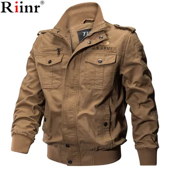 

RIINR 2019 New Brand Military Jackets Men Autumn Army Pilot Bomber Jacket Air Force Men Windbreakers Tactical Combat Jackets