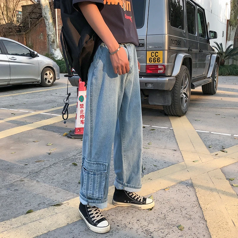 2019 Korean Men's Fshion Trend Male Casual Loose Pants Baggy Homme