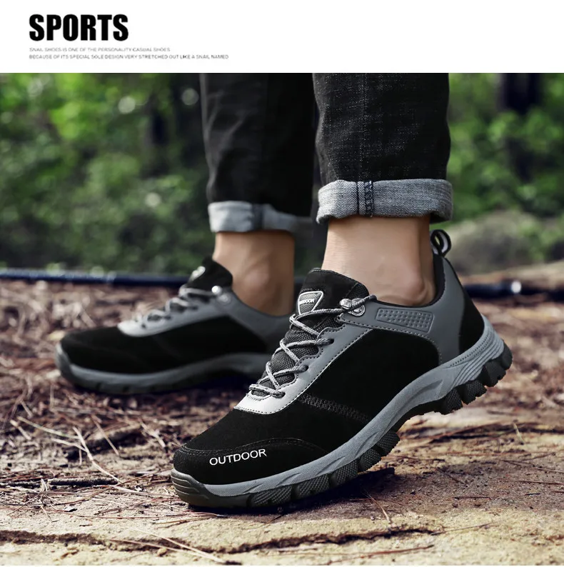 Clorts/Мужская походная обувь из натуральной кожи; нескользящая уличная Треккинговая обувь; дышащие Спортивные кроссовки; модная Уличная обувь для альпинизма