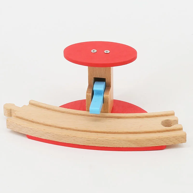 Изогнутая дорожка барьер деревянный поезд трек аксессуары деревянная железнодорожная станция универсальные Развивающие головоломки игрушки для детей