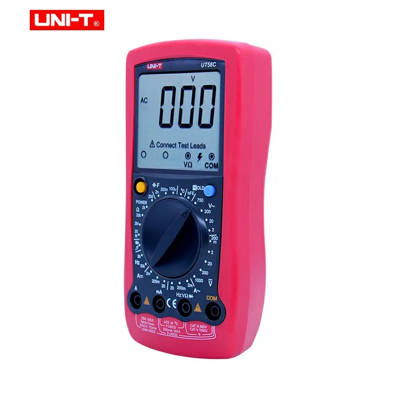 UNI T UT58C цифровой мультиметр AC/DC вольтметр амперметр измеритель температуры
