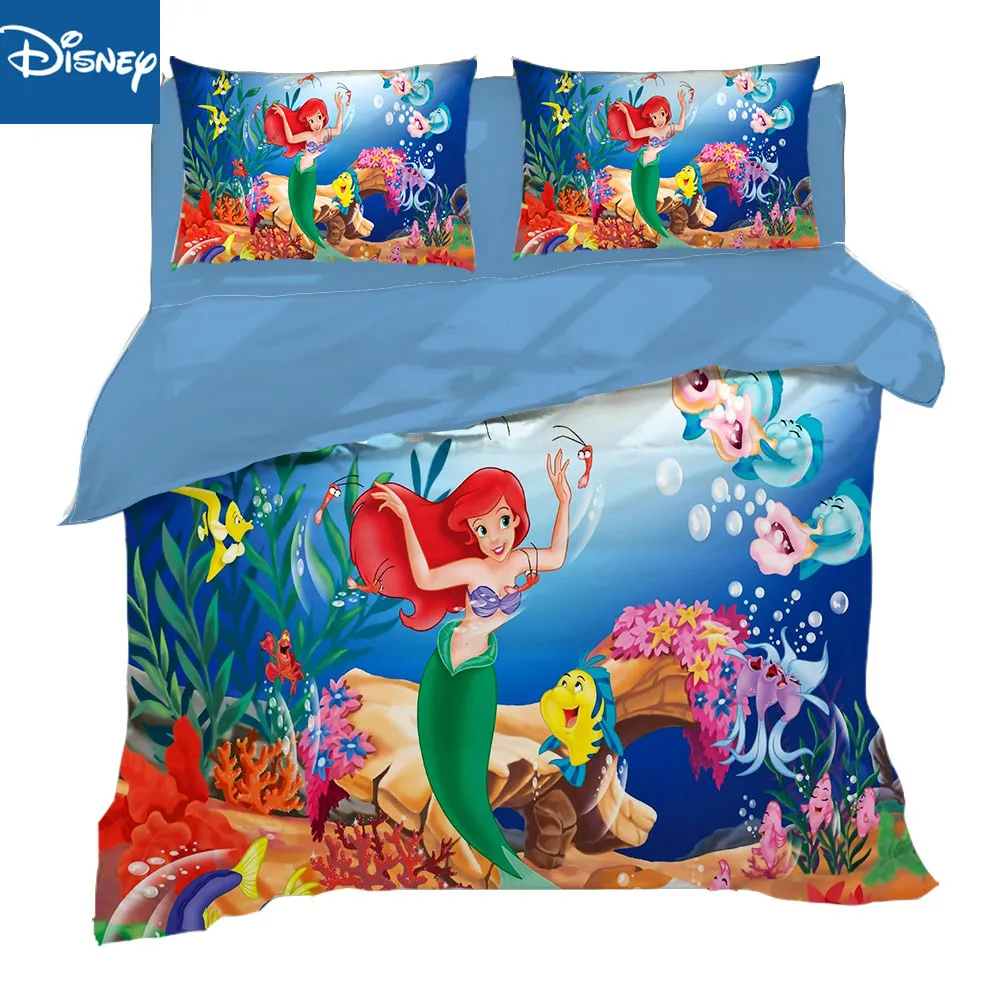 weerstand voordelig Uitwerpselen Cartoon Mermaid Ariel Princess queen size Duvet Cover Set for Girls Bed  single linen Twin Bedclothes for Bedroom Decor hot sale - AliExpress
