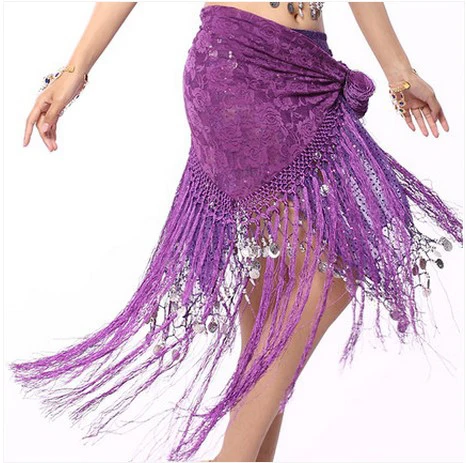 

New style Belly dance costumes lace tassel belly dance hip scarf for women belly dancing belts