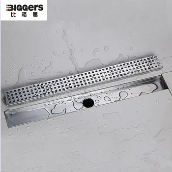

Drop shipping,60 cm 80 cm 100 cm house hotel bathroom stainless steel linear floor drain long shower floor drain channel