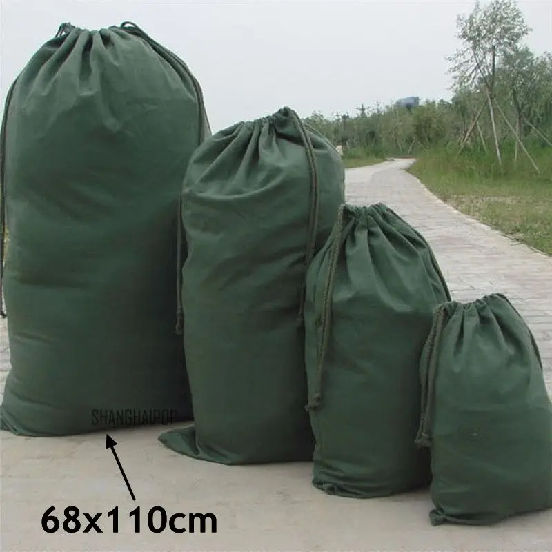 68x110cm 1 х холст шнурок большая сумка движущийся армейский зеленый мешок для белья органайзер для одежды для хранения игрушек для домашнего хранения Организации - Цвет: 68x110cm