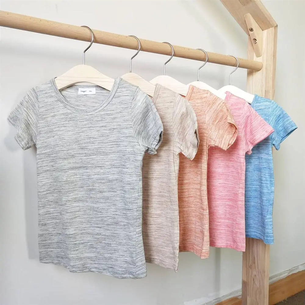 AMOOKIDS Цветной хлопок окрашенная пряжа Новая летняя хлопковая футболка для