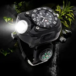 Наружные светодиодный часы ручной работы блики фонарик часы ночной Запуск Самозащита специальный автомобиль аварийный специальный черный