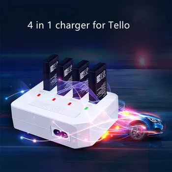 

4in1 Multi Battery Charging Hub for DJI TELLO 1100mAh Drone Intelligent Flight Battery Quick Charging