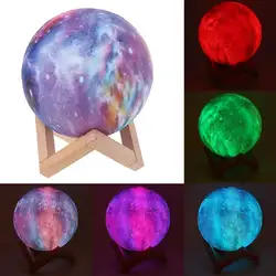 Волшебный 3D Звездное небо луна лампа красочные изменения светодиодный ночник творческий подарок