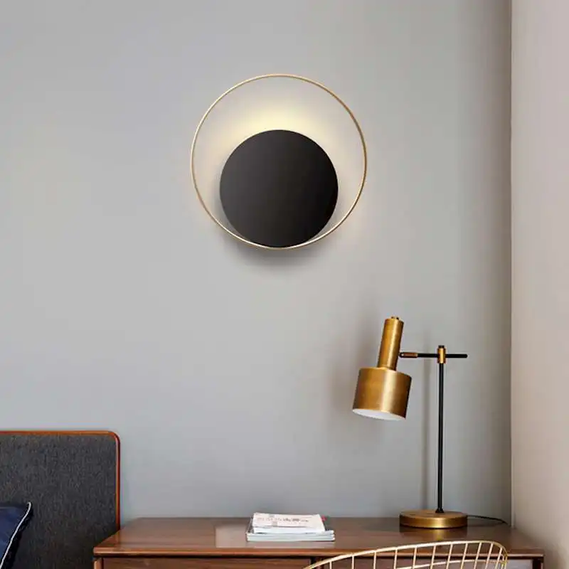 

Creative Wall Lamp Bedroom Lighting Black White Bedside Reading Lamp E27