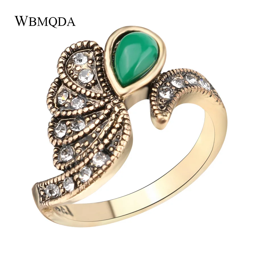 

Hot Sale Vintage Crystal Flower Butterfly Rings For Women Unique Gold Wave Engagement Ring Fashion Indian Jewelry BFF Love Gift