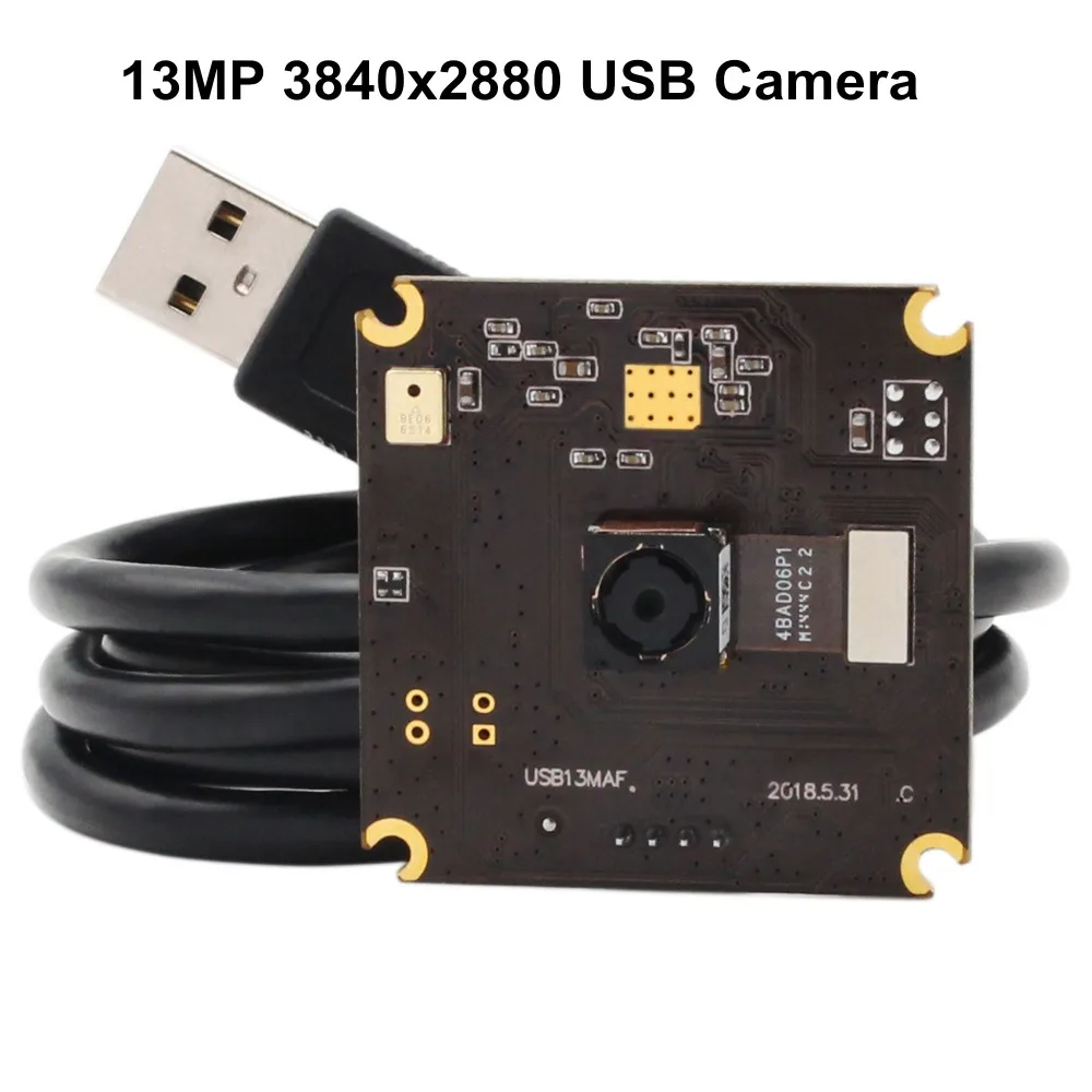 

ELP 13MP USB Webcam, 4K HD Web Cam 3840x2880 Autofocus Industrial USB Web Camera Module for Computer PC Laptop