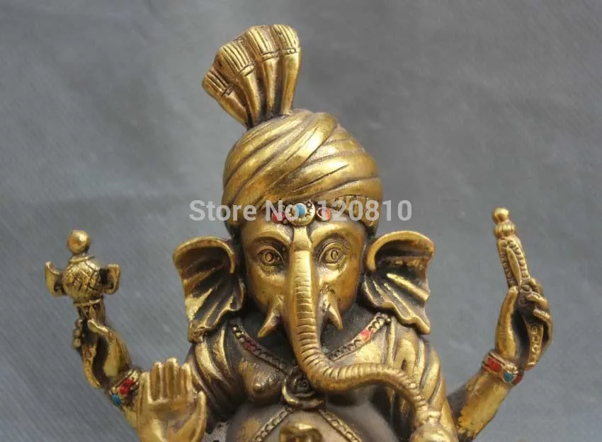 

Tibet Tibetan Bronze Ganapati Ganesh Lord Ganesha Elephant Buddha Statue