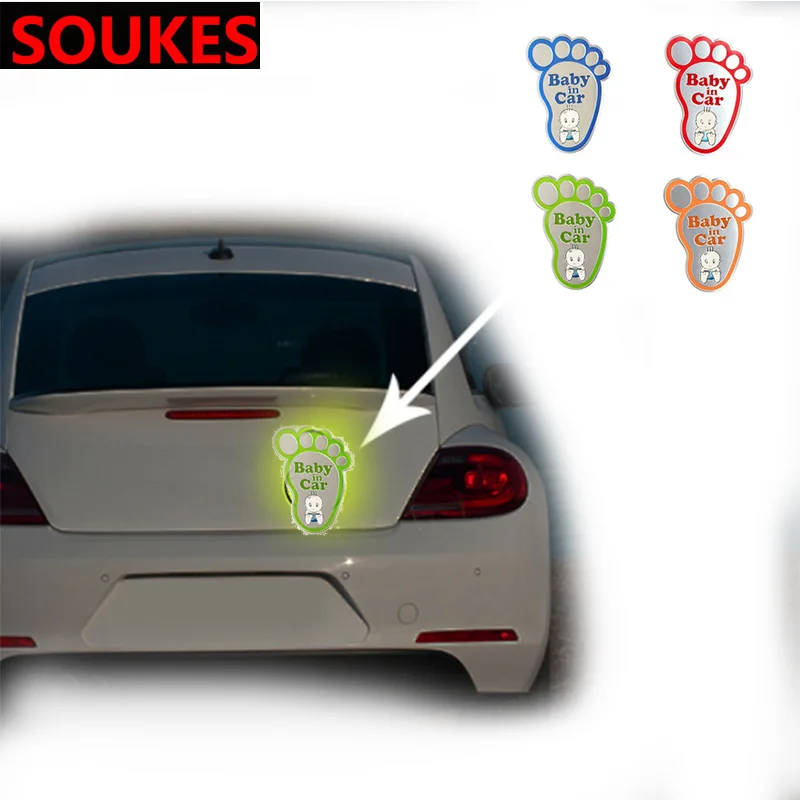 

3D Aluminum Baby In Car Reflective Warning Sticker For Opel Insigina Vectra Toyota Corolla RAV4 Avensis CHR Nissan Juke Suzuki