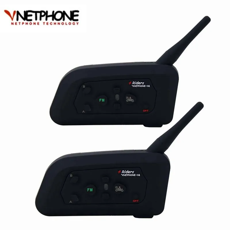 

2018 2PCS V4 Bluetooth Motorcycle Intercom Interfone Helmet Headset Speaker Full Duplex Wireless Communicator Moto Helmet