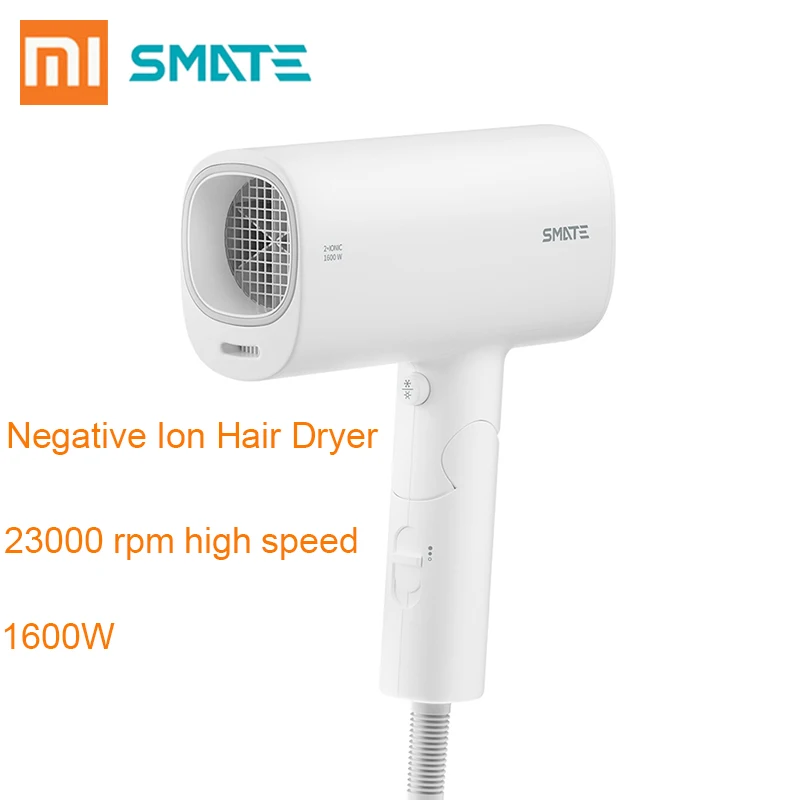 

Mijia SMATE 1600W Hair Dryer Negative Ion Hair Care Quick Dry Portable Travel Foldable Handle Hairdryer Youpin
