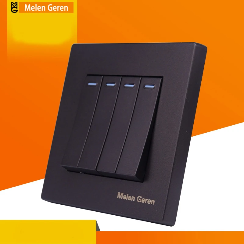 

Standard Power Switch 4 Gang 2 Way Panel for Wall Switch Push Button Rocker Switch Interrupter with Indicator 16A 110V-25V