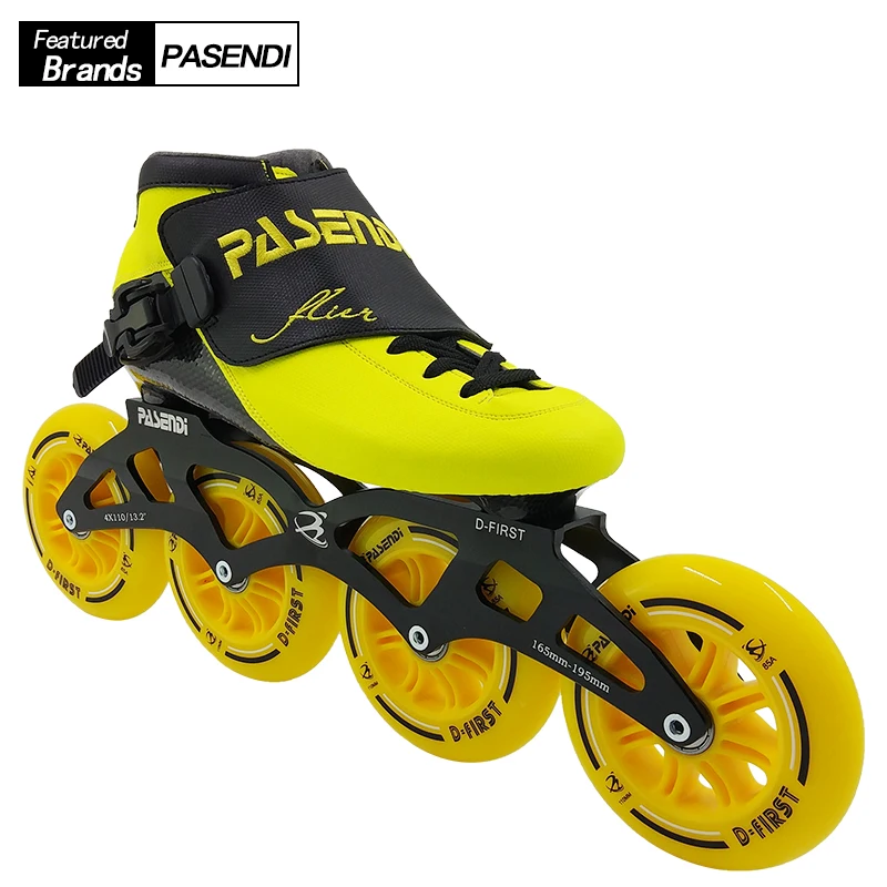 

PASENDI Speed Skates Professional Women Roller Patines Men Inline Skating Shoes Adults Child Thermoplastic Boots 4 Wheels Carbon