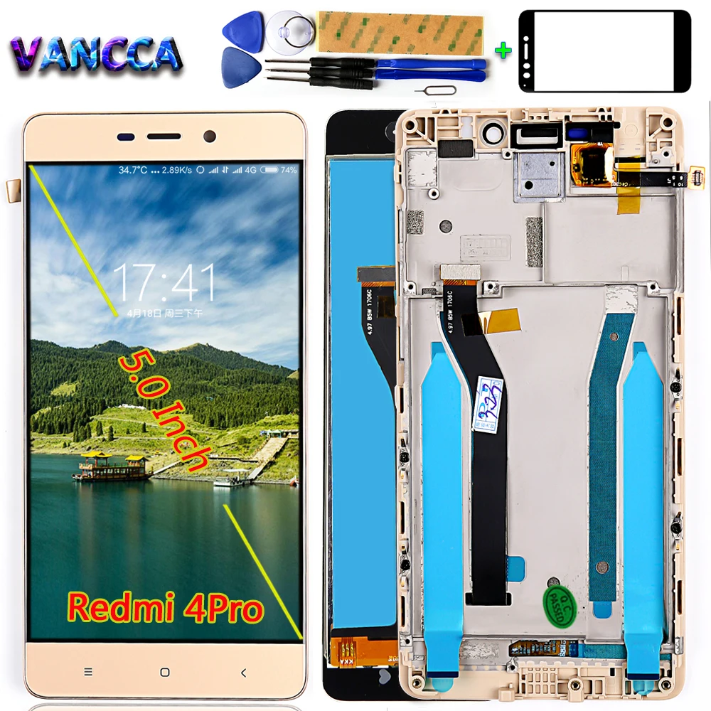 

Vancca 5.0 inch LCD Display For Xiaomi Redmi 4 Prime / Redmi 4 pro 3GB RAM 32GB ROM Touch Screen Digitizer Assembly Frame with