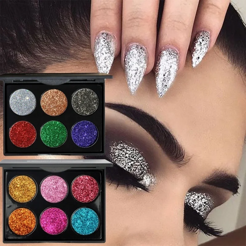

HANDAIYAN Diamond Golden Color Powder Glitter Eye Shadow Palette Shiny Eyeshadow Palette Eye Makeup Women Gfit
