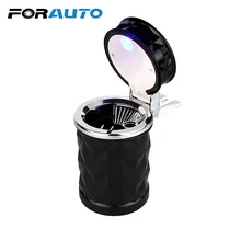 FORAUTO светодиодная пепельница для сигар, автомобильный держатель пепельницы для сигарет, аксессуары для интерьера VW golf Audi, универсальный держатель с вентиляционным отверстием