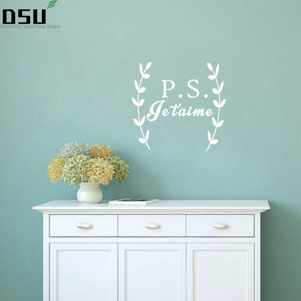 

French Quotes I Love You Je Taime Wall Stickers Home Decor FQ0015 Wallpaper
