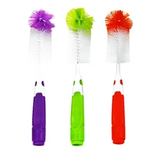 2 шт. Детская щетка для чистки бутылки инструмент соска 360 градусов вращающийся губка кормления чашки щетки для соломинок