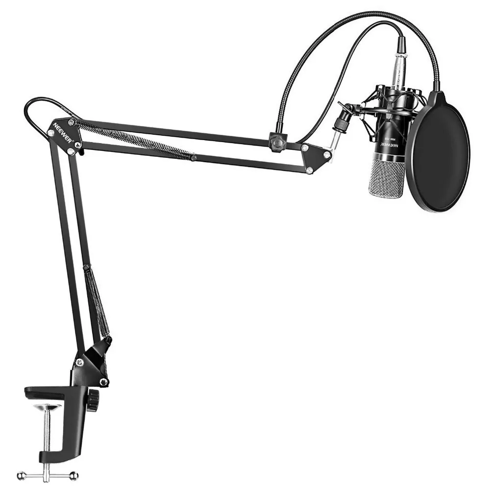 Neewer профессиональная студия вещания запись конденсаторный микрофон и рука стенд с ударным креплением и монтажный зажим комплект