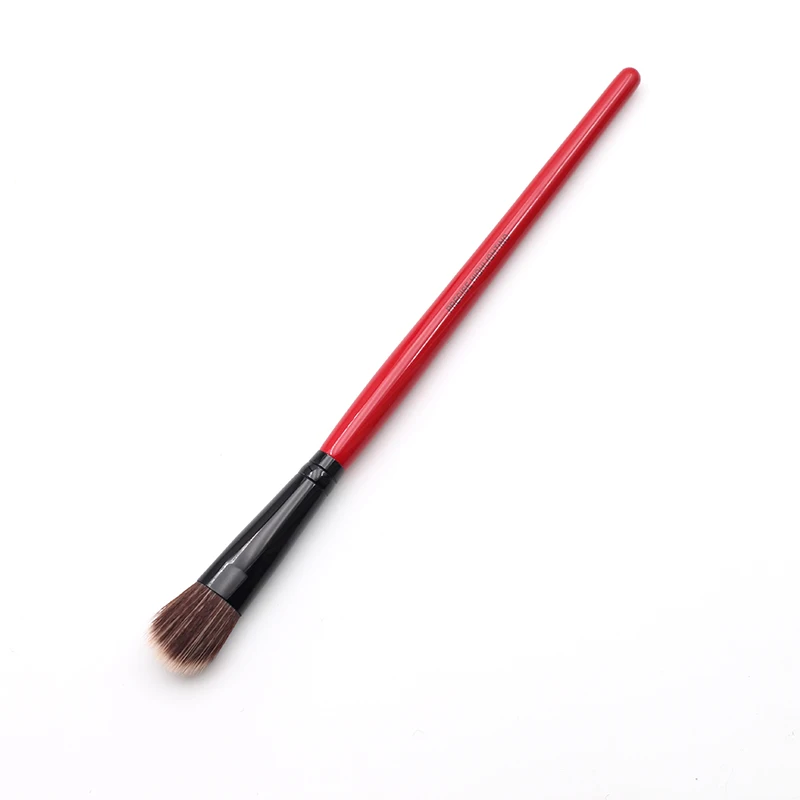Ограниченная серия Красная изогнутая пластиковая длинная ручка мягкая синтетическая зубило контурная щёчка Точная кисть для подсвечивания
